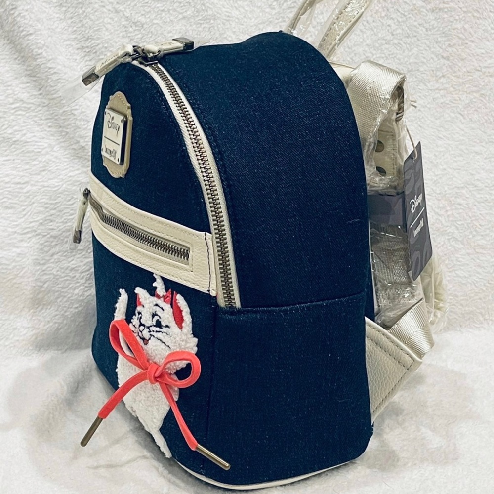 Loungefly Disney Denim Marie's Mini Backpack